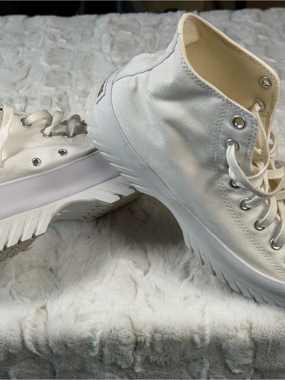 Converse Women's High-Top Canvas Sneakers in Cream White